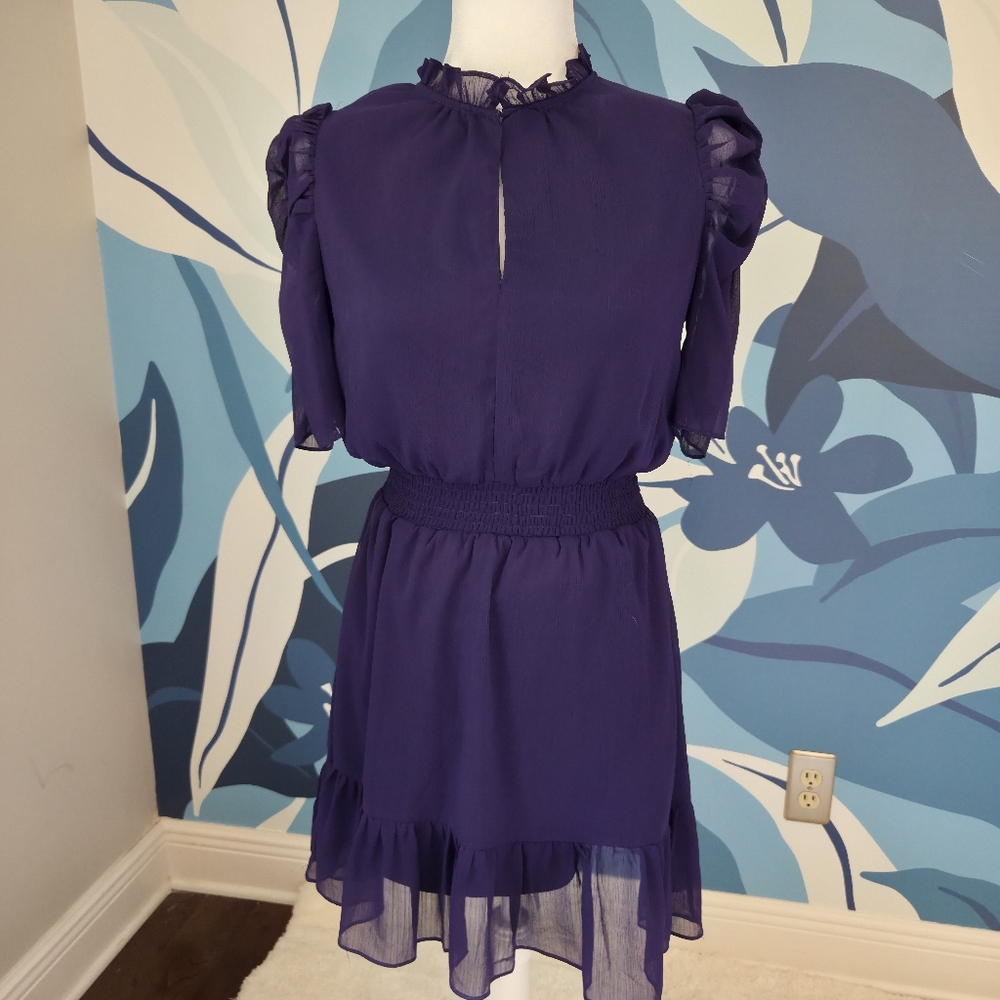 Express Blue Pleated High Low Sundress